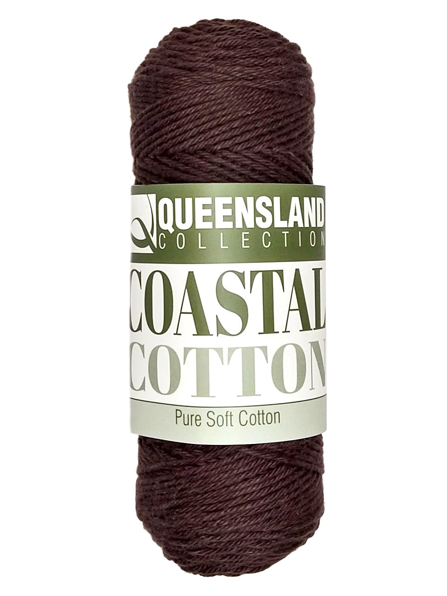 A photo of a skein of cocoa Coastal Cotton Cotton Yarn