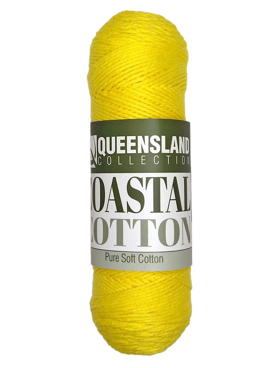 A photo of a skein of lemon Coastal Cotton Cotton Yarn