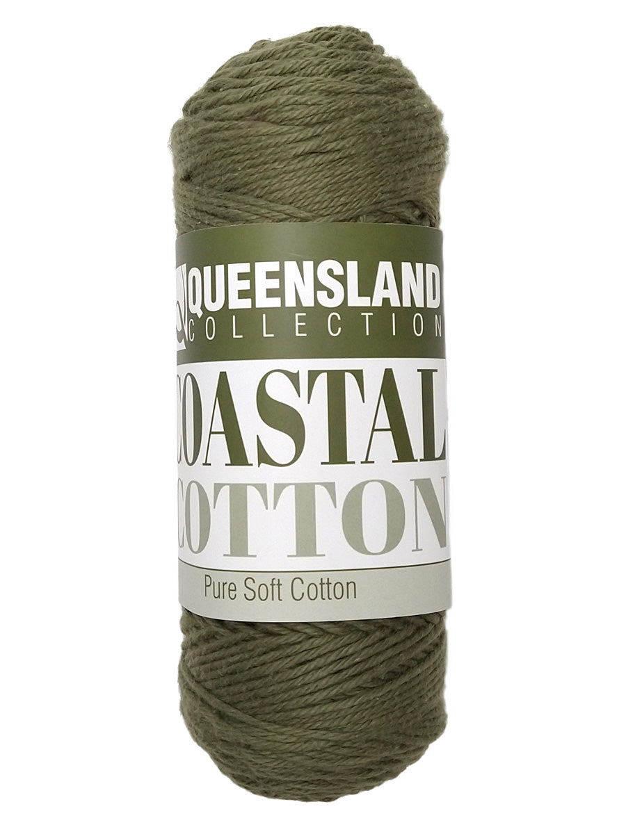 A photo of a skein of moss Coastal Cotton Cotton Yarn