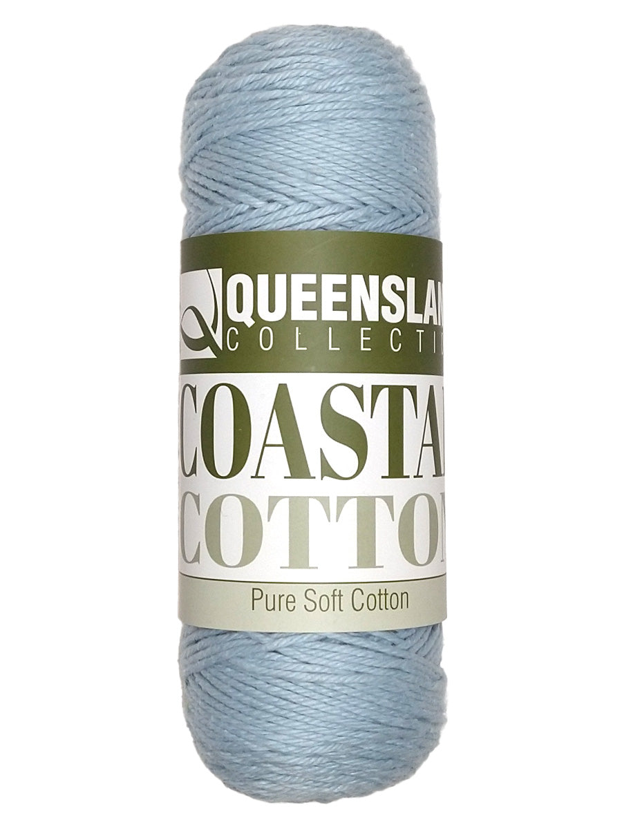 A photo of a skein of powder blue Coastal Cotton Cotton Yarn