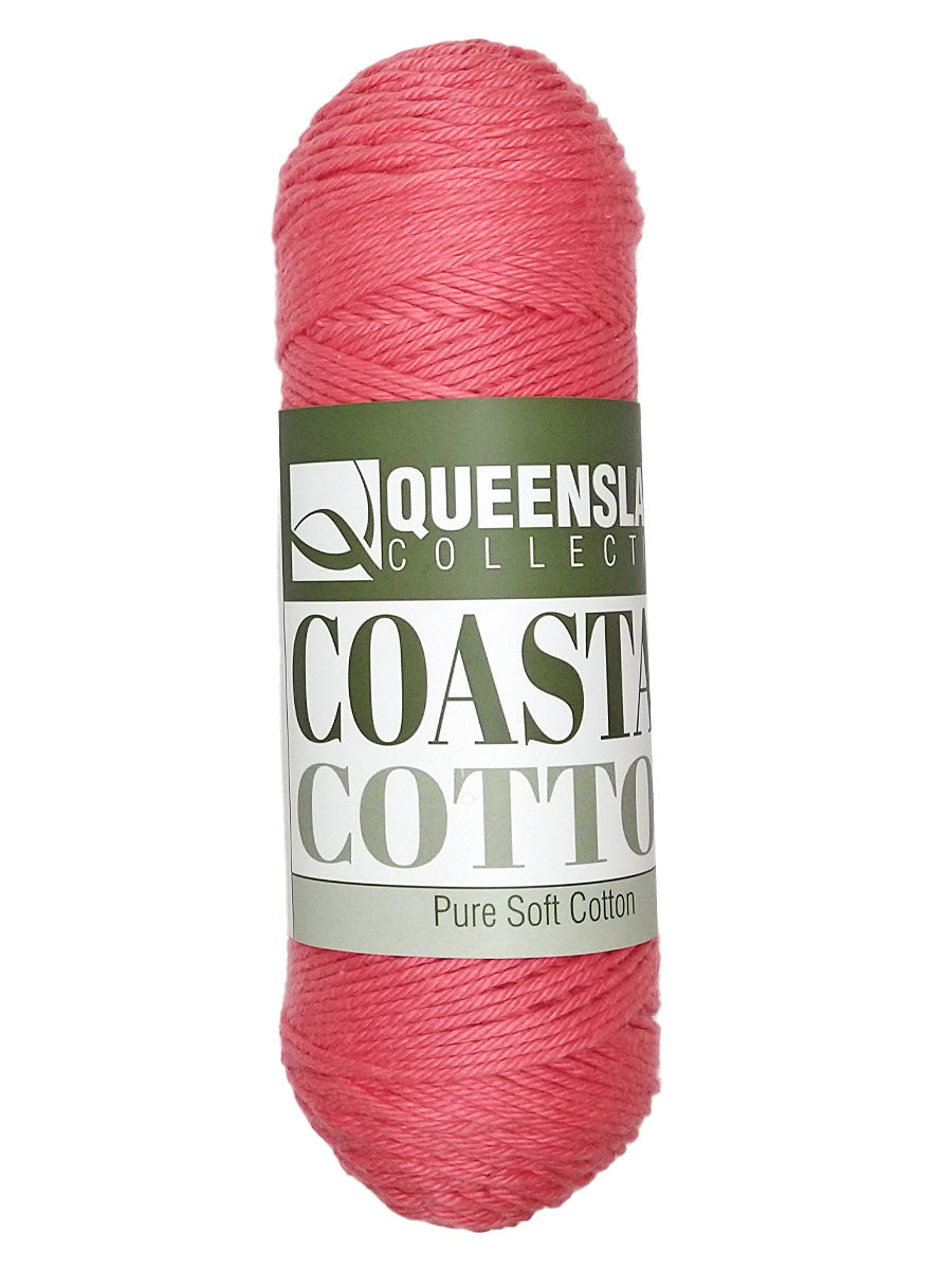 A photo of a skein of watermelon Coastal Cotton Cotton Yarn