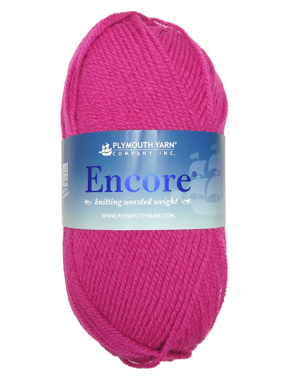 Photo of a pink skein of Encore Plymouth Yarn