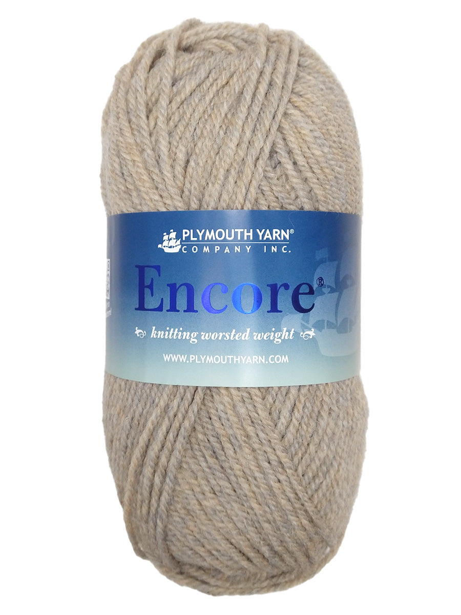 Photo of a natural colored skein of Encore Plymouth Yarn