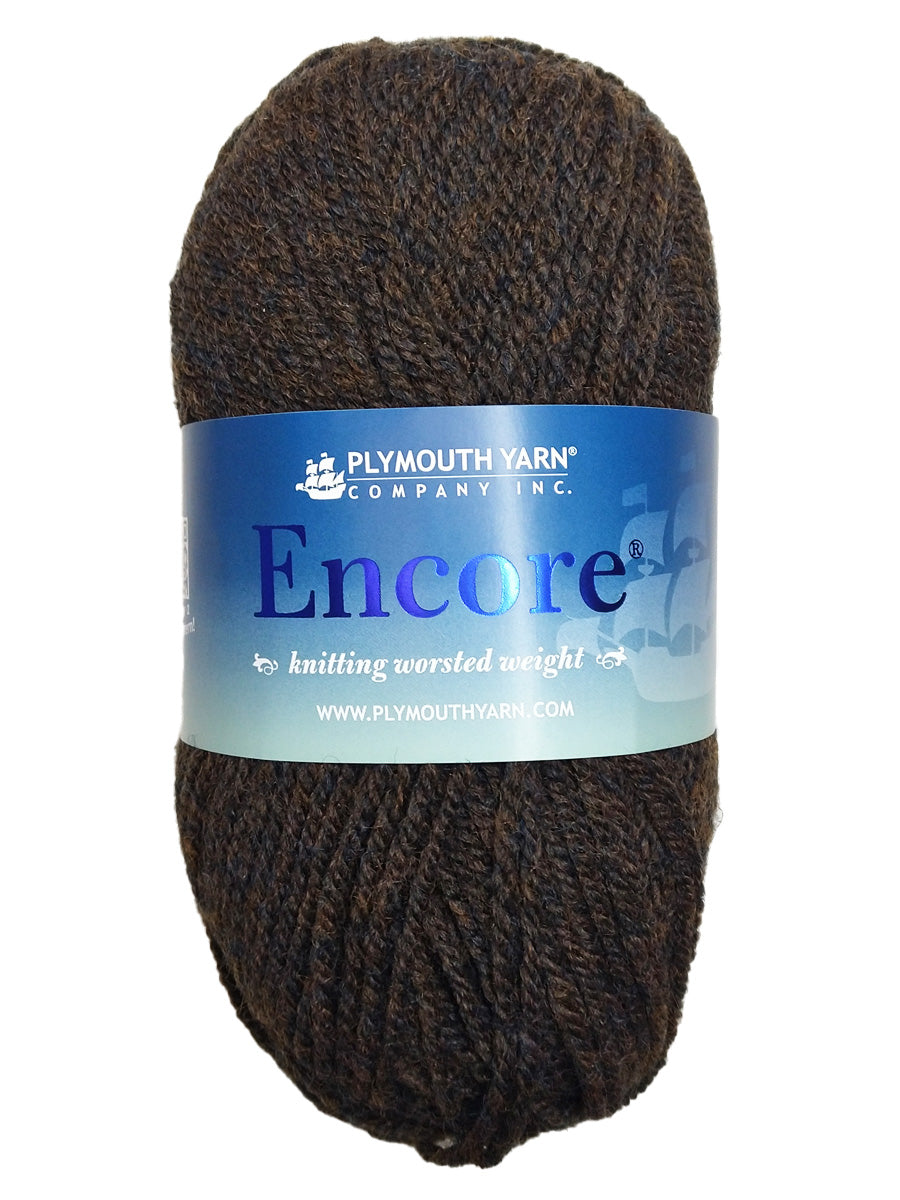 Photo of a brown skein of Encore Plymouth Yarn