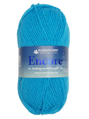 Photo of a blue skein of Encore Plymouth Yarn