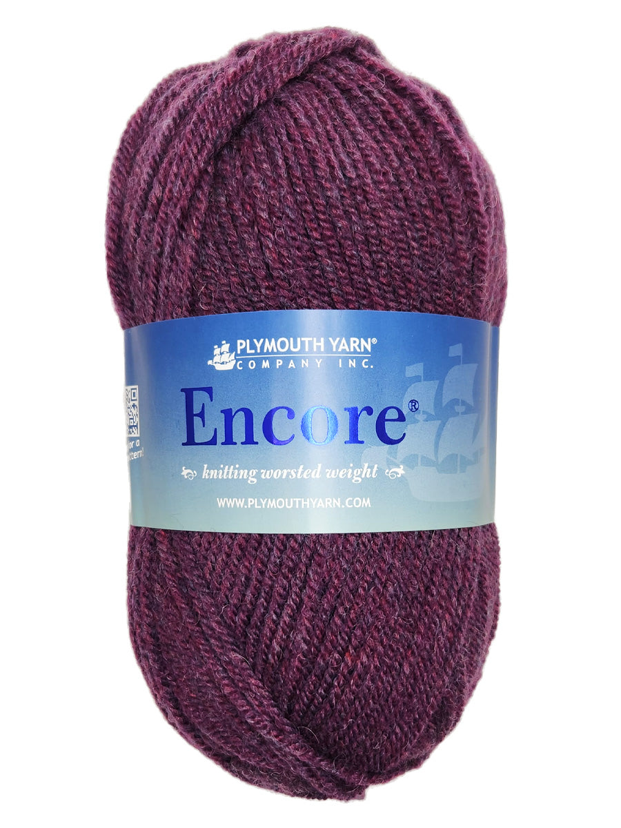 Photo of a maroon skein of Encore Plymouth Yarn