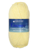 Photo of a light yellow skein of Encore Plymouth Yarn