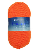 Photo of a neon orange skein of Encore Plymouth Yarn