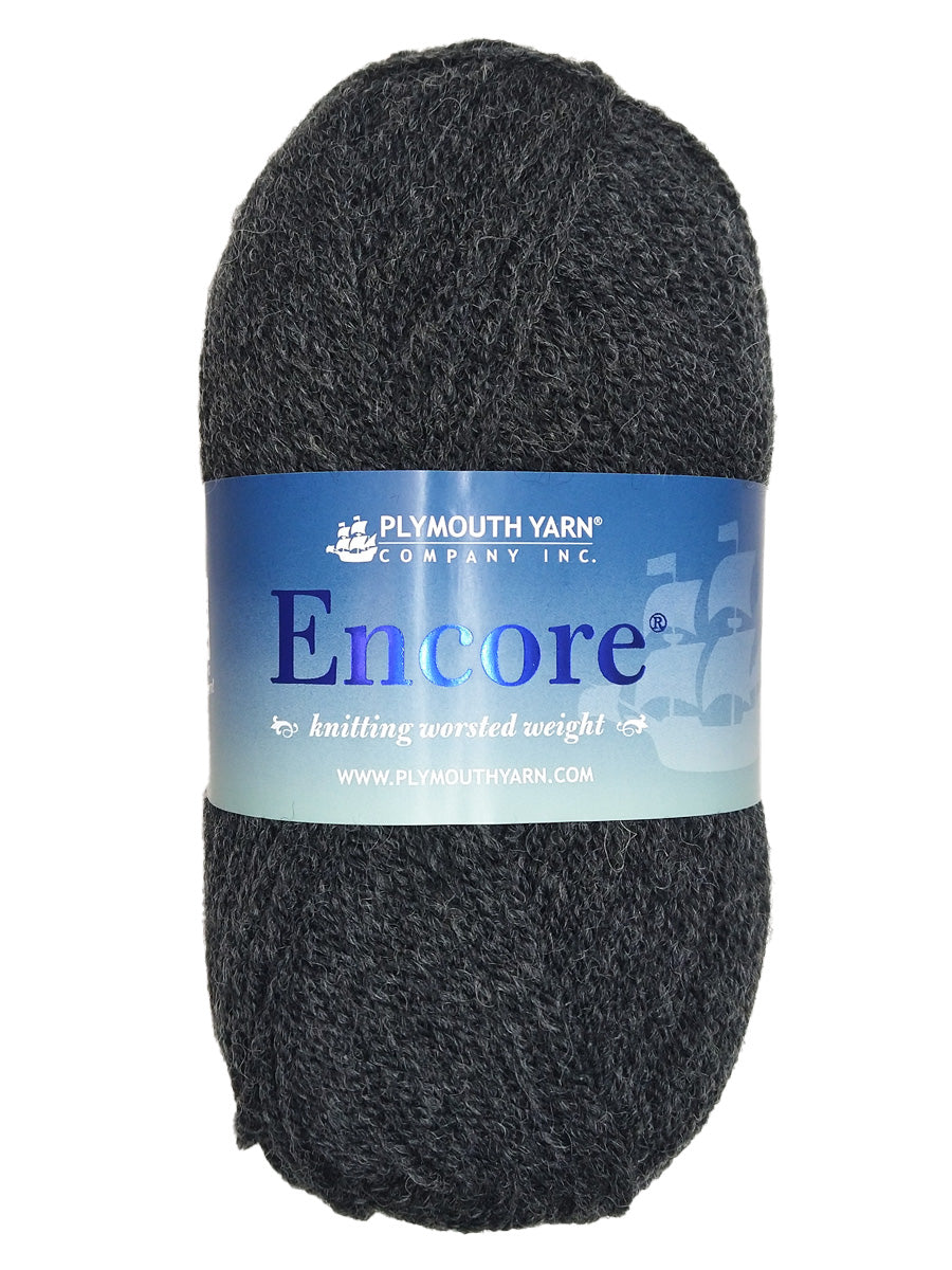 Photo of a charcoal gray skein of Encore Plymouth Yarn