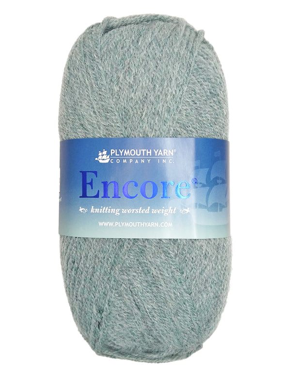 Photo of a light green skein of Encore Plymouth Yarn