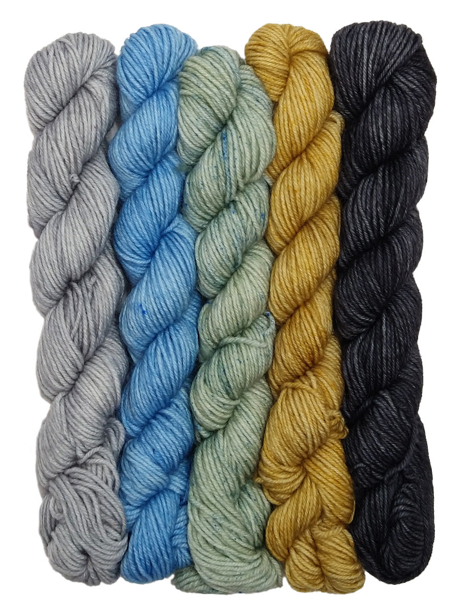 Set of neutral colored mini skeins from Heard of Cats