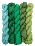 Set of green colored mini skeins from Heard of Cats