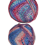 A colorful skein of James C. Brett Marble Chunky yarn