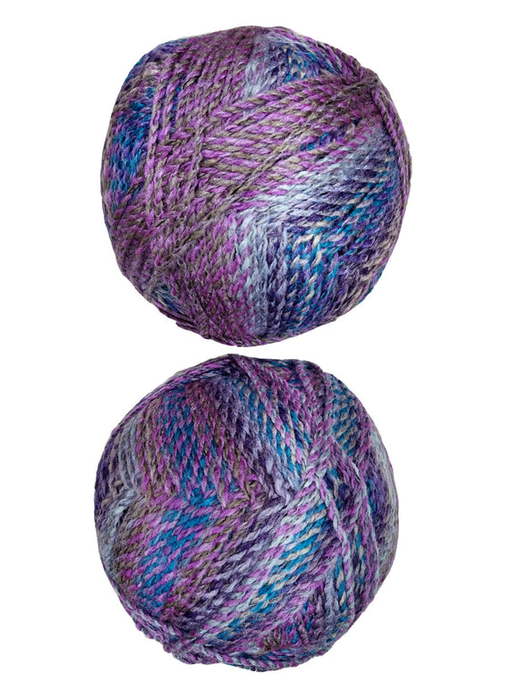 A colorful skein of James C. Brett Marble Chunky yarn