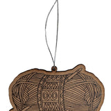 A Needle Runs Through It- Wooden Ornament- Yarn Skein Crochet Hook