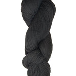 A black skein of Brown Sheep Prairie Spun DK yarn