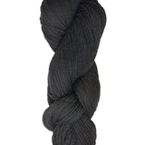 A black skein of Brown Sheep Prairie Spun DK yarn