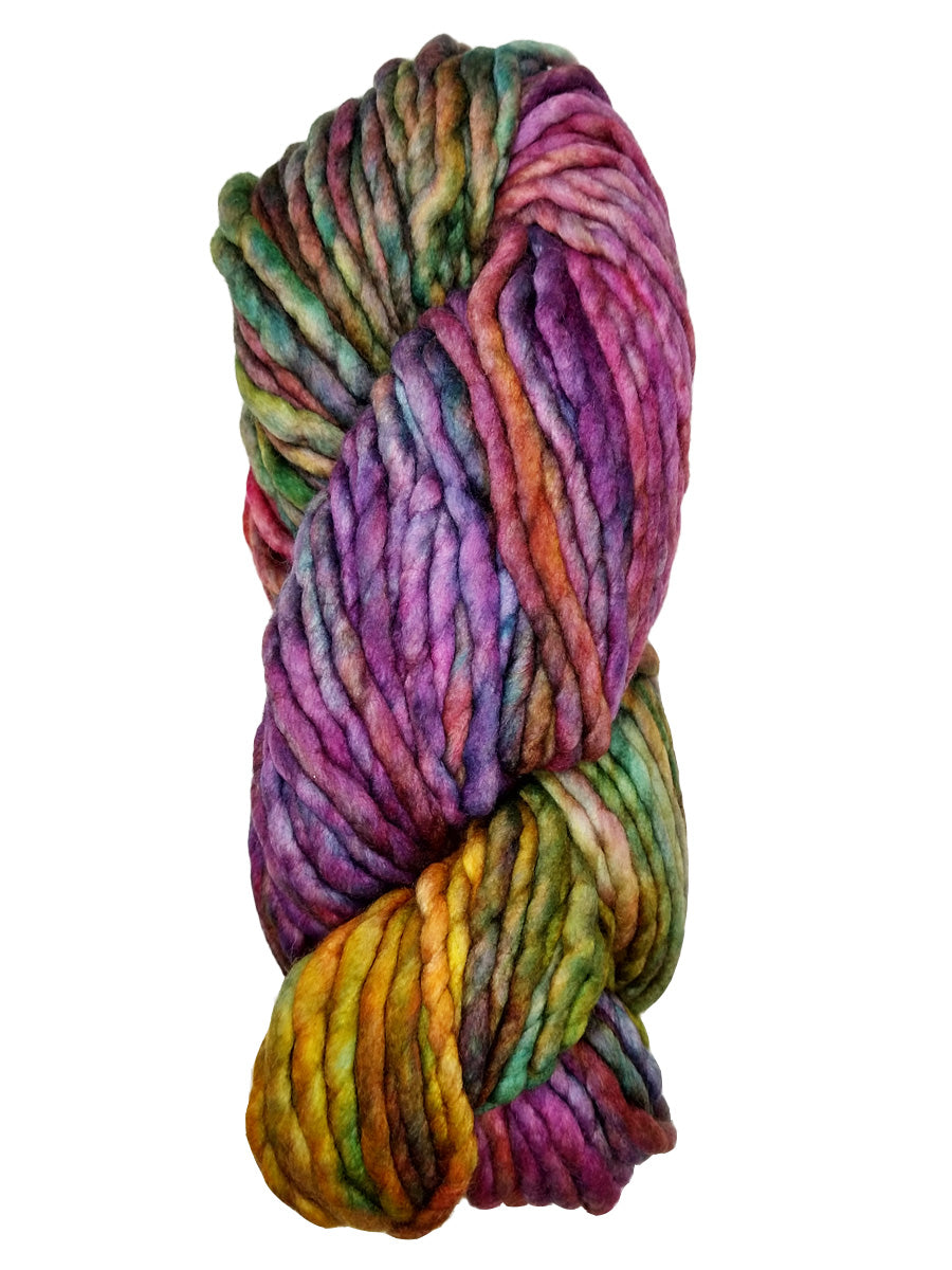 A pink and purple mix skein of Malabrigo Rasta yarn