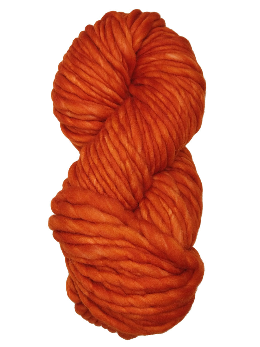An orange skein of Malabrigo Rasta yarn