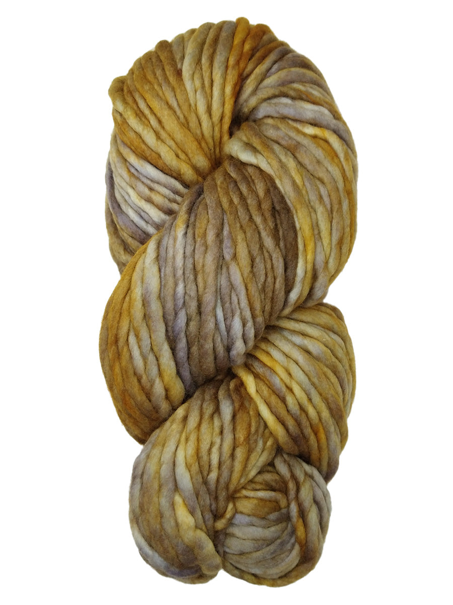 A brown mix skein of Malabrigo Rasta yarn