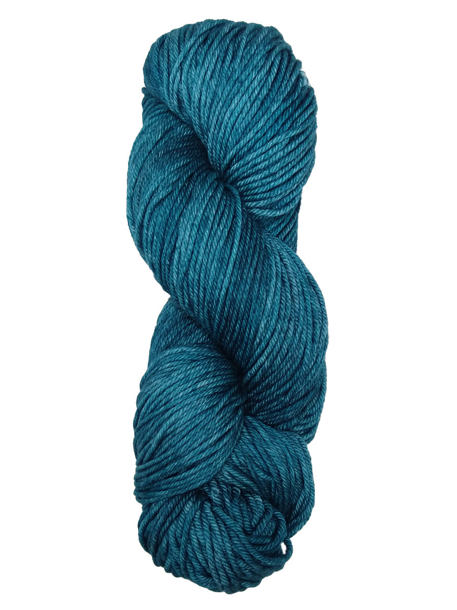 A colorful skein of teal Malabrigo Rios yarn