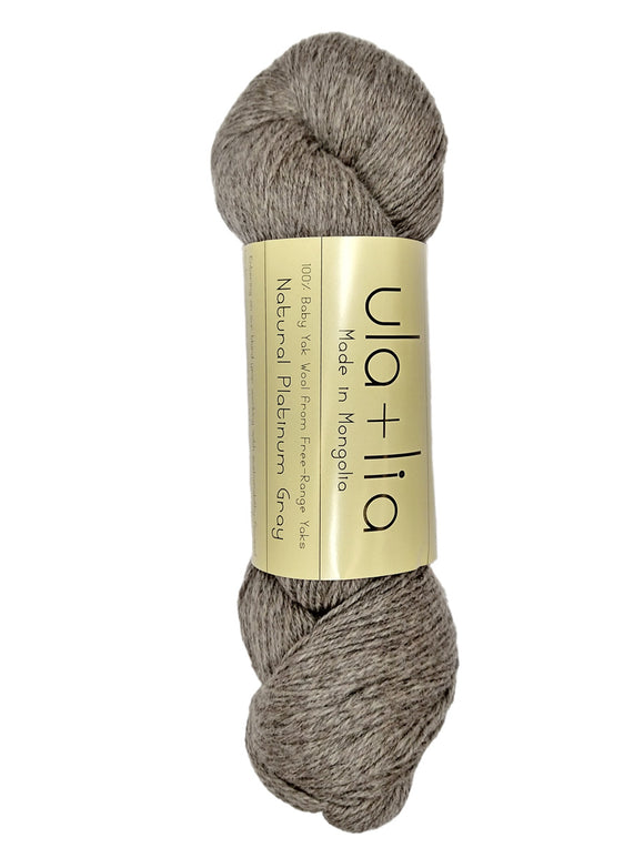 ULA+LIA Baby Yak Fingering Yarn color  platinum gray
