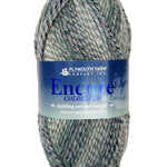 Grey mix skein of Plymouth Encore Colorspun yarn