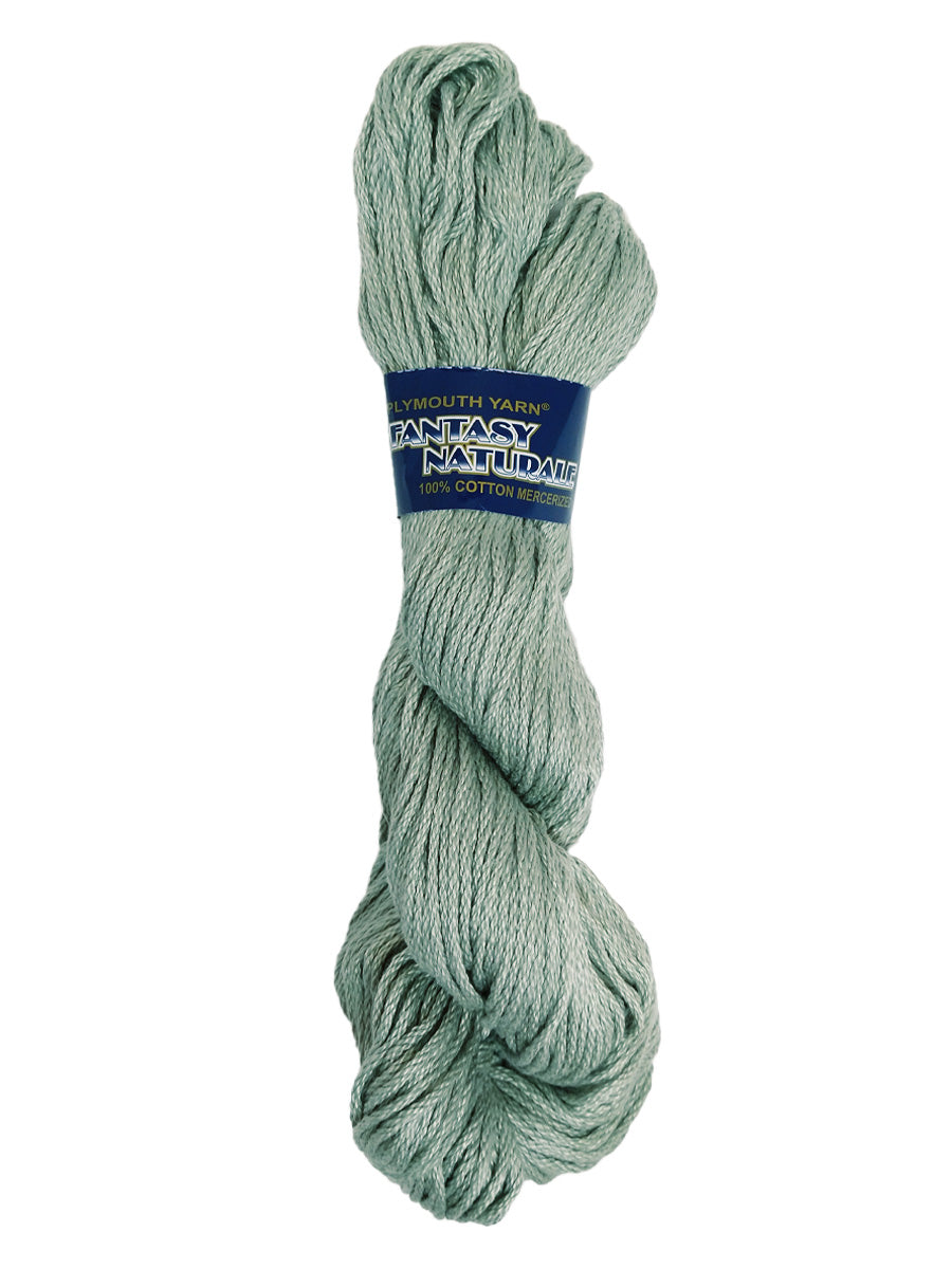 A photo of a gray/green hank of Plymouth Fantasy Naturale yarn