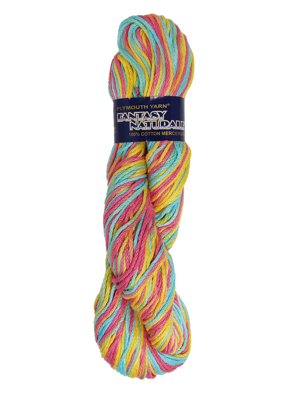 A colorful skein of Plymouth Fantasy Naturale yarn