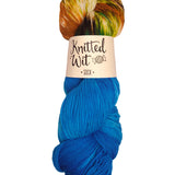 Knitted Wit National Parks Yarn color dry tortuga, ocean and earth tones