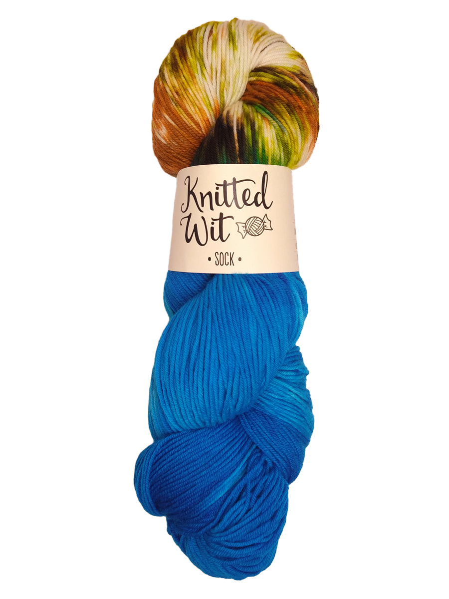 Knitted Wit National Parks Yarn color dry tortuga, ocean and earth tones