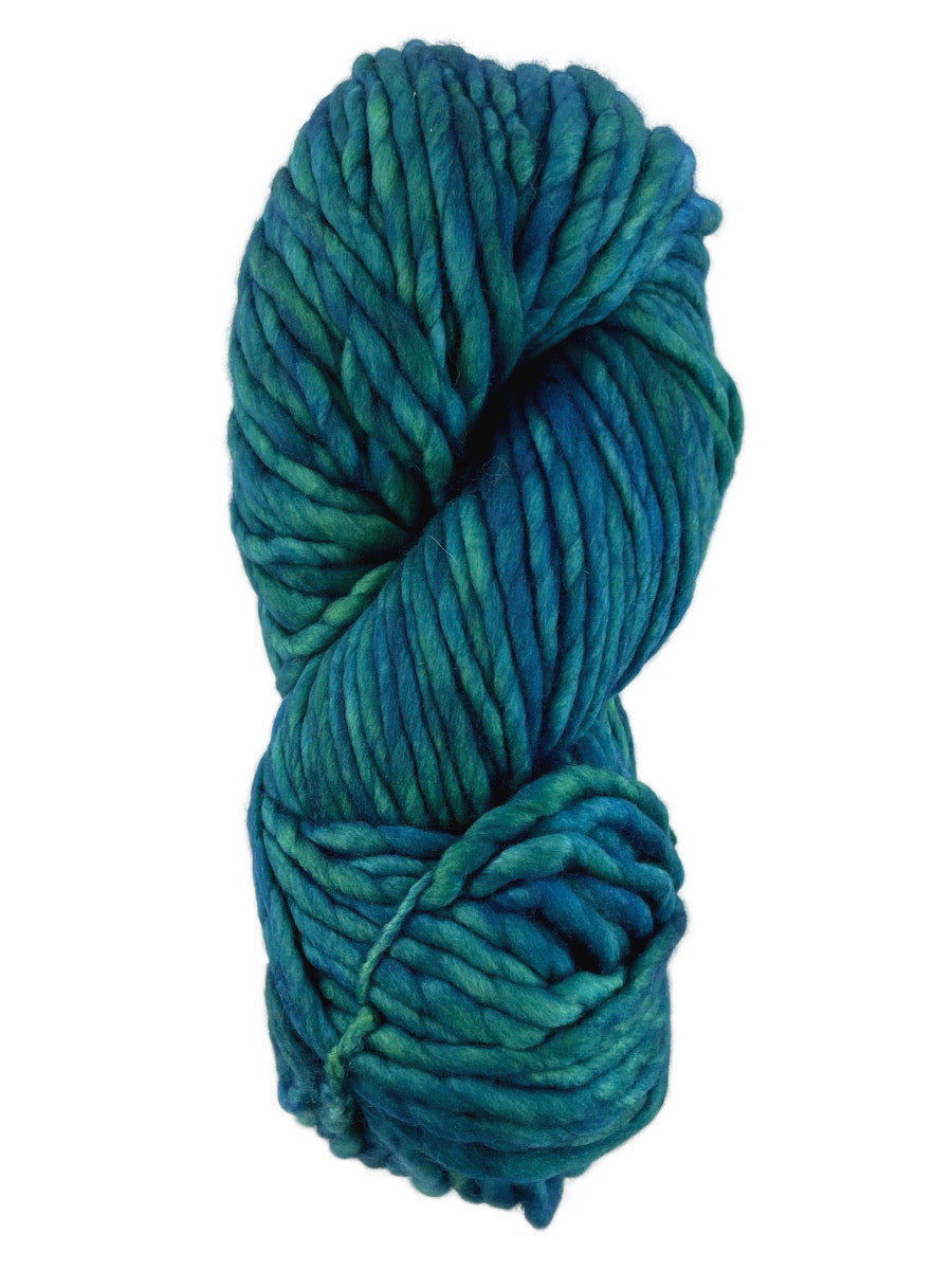 A blue mix skein of Malabrigo Rasta yarn
