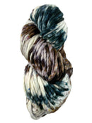 A white brown and green skein of Malabrigo Rasta yarn