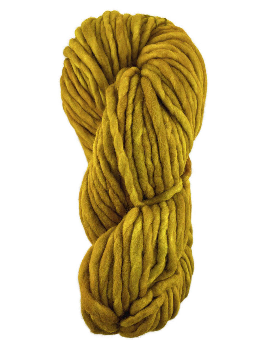A yellow skein of Malabrigo Rasta yarn