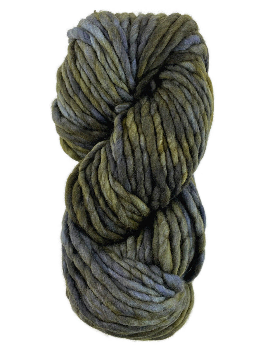 A green mix skein of Malabrigo Rasta yarn
