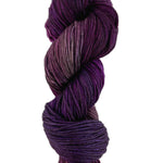 A colorful skein of purple Malabrigo Rios yarn