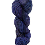 A colorful skein blues/purples Malabrigo Rios yarn