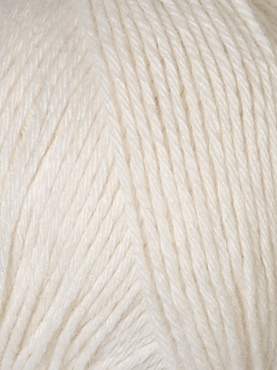 Close up of Berroco Renew yarn, color 1301 Arctic Fox- white yarn