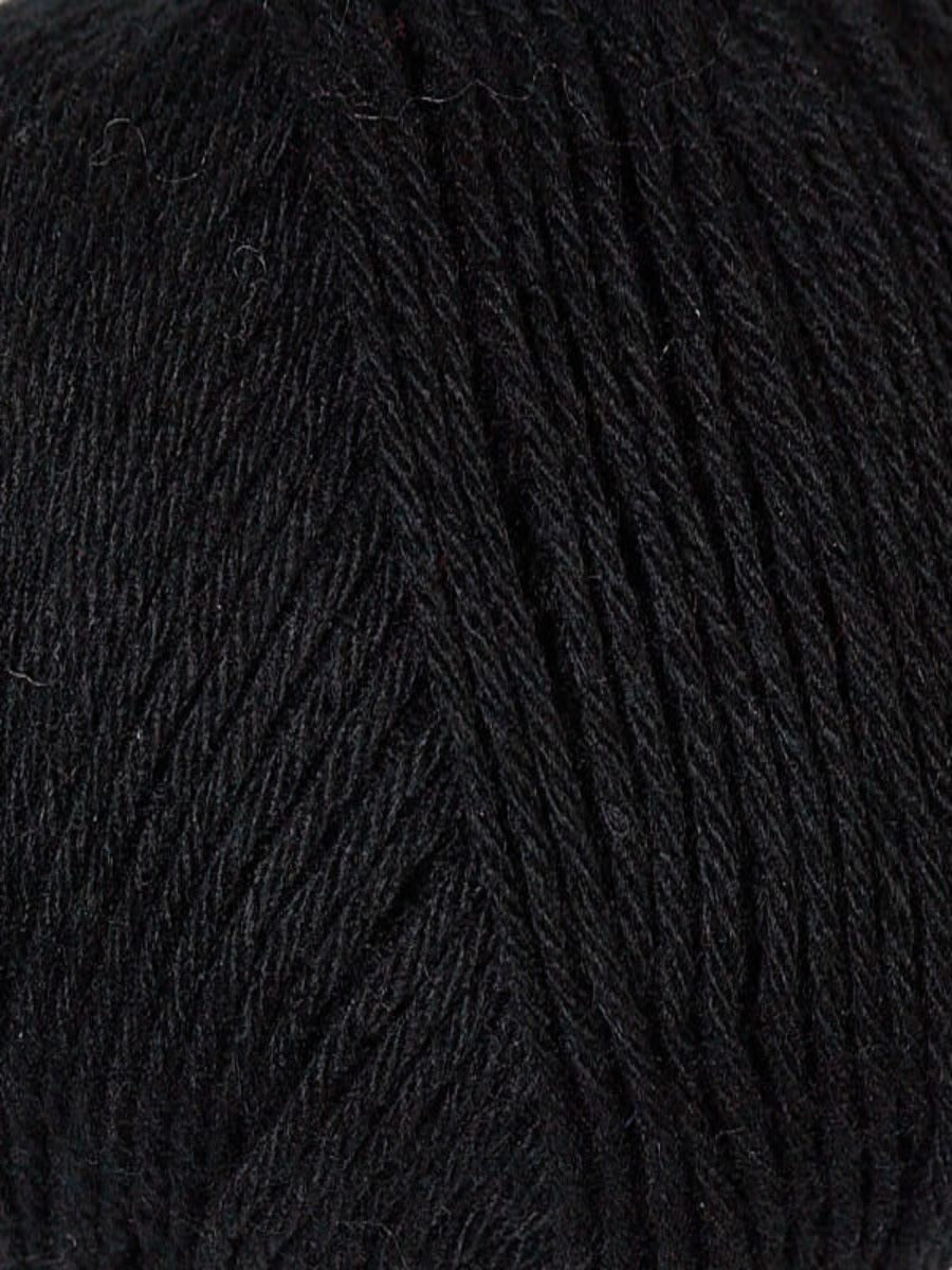 Close up of Berroco Renew yarn , color 1334 Raven- black yarn
