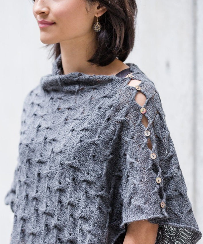 Woman wearing mohair shawl