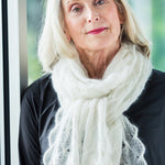Woman wearing mohair scarf