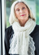 Woman wearing mohair scarf