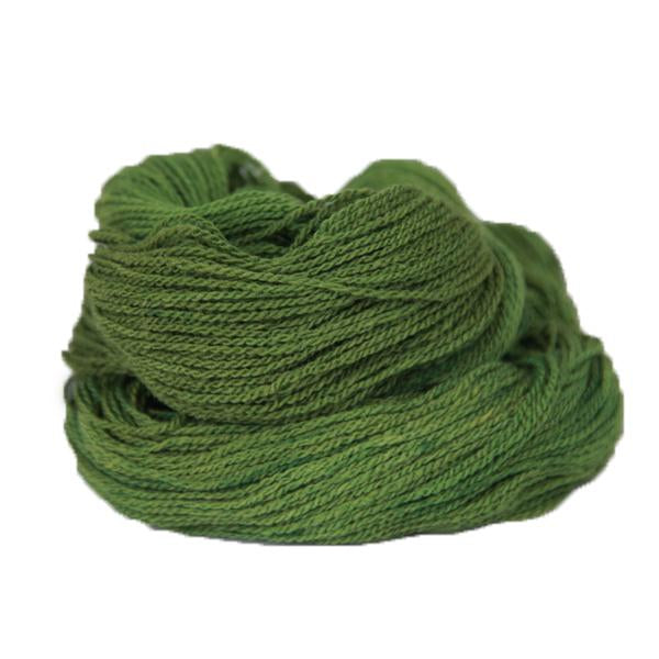 A spruce green hank of the Mountain Meadow Wool Saratoga yarn collection