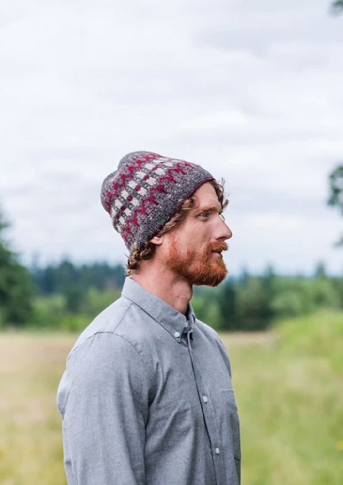 A man wearing a knitted hat