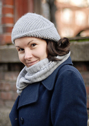 A woman wearing a knitted hat