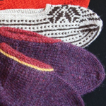 Four knitted slippers