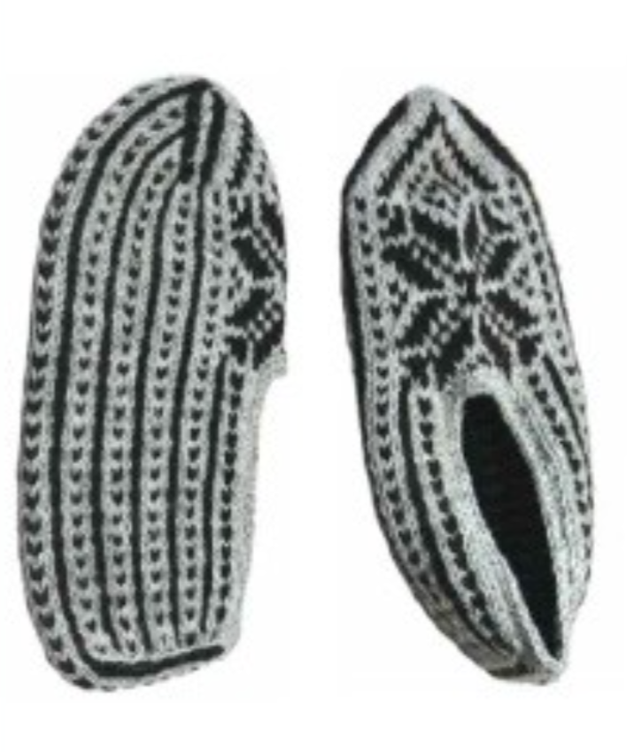 A pattern for knitted slippers