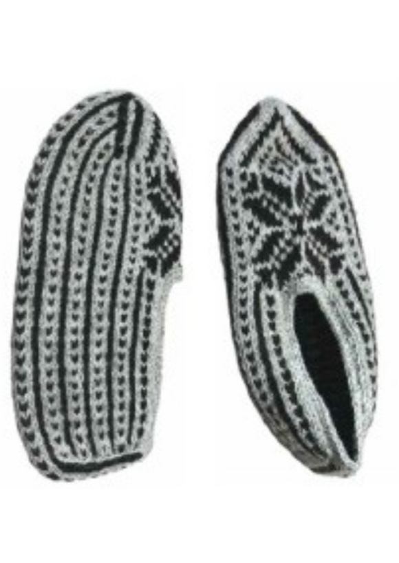 A pattern for knitted slippers