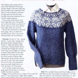 The cover of the Garland Necklace Yoke sweater knitted pattern