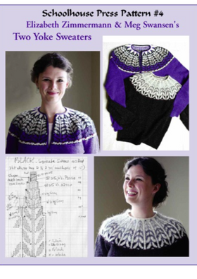 The cover of the Two Yoke sweater knitted pattern